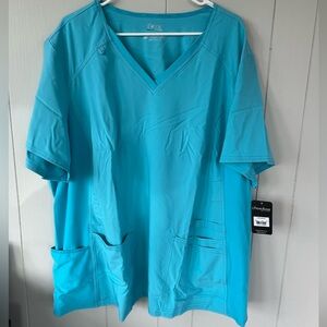 NWT Women’s 4XL Aqua Blue Cherokee Iflex Scrub Top